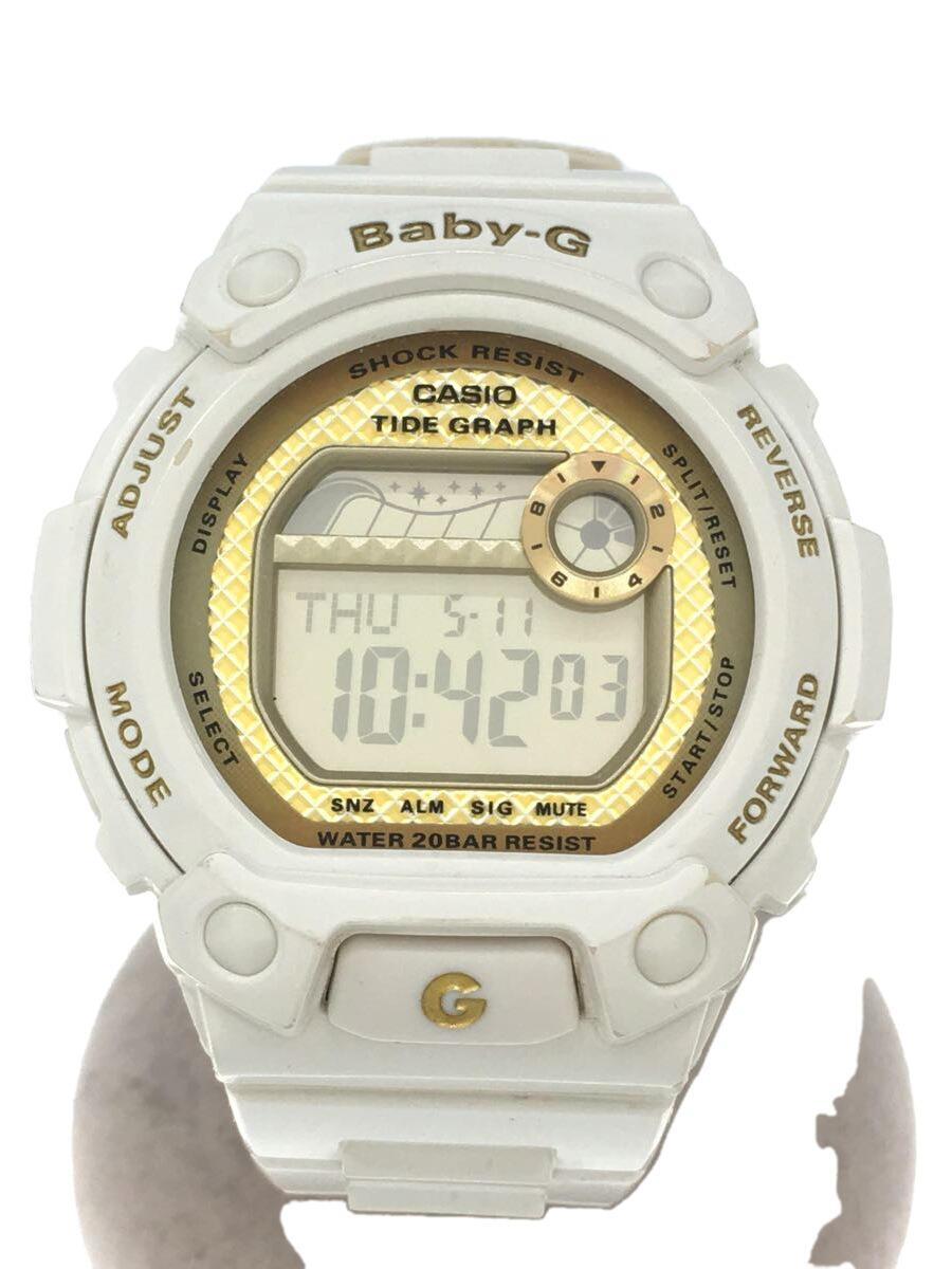 CASIO◆クォーツ腕時計・Baby-G/デジタル/ステンレス/WHT/WHT/SS_画像1