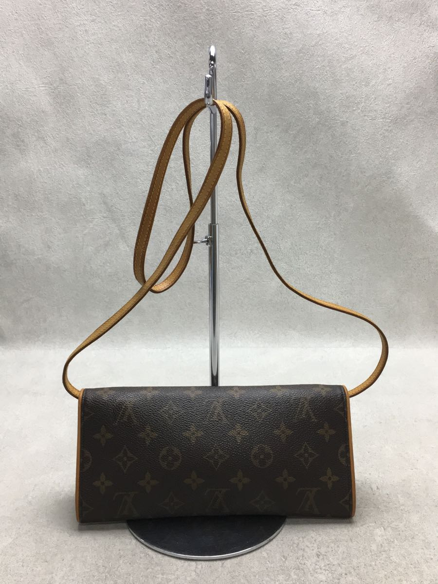 LOUIS VUITTON◆ポシェット・ツインGM_モノグラム_BRW/PVC/ブラウン_画像3