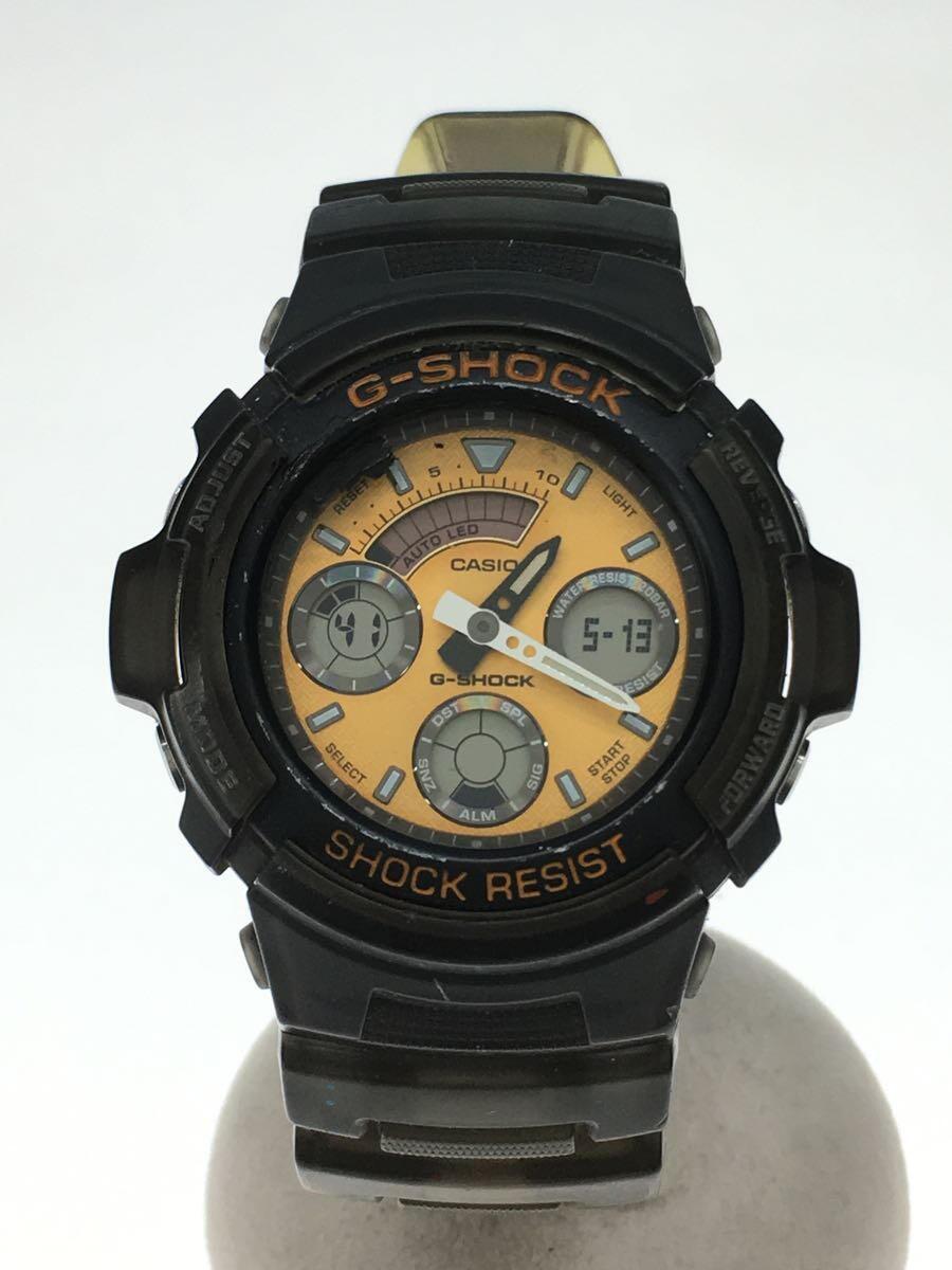 CASIO◆クォーツ腕時計・G-SHOCK/デジアナ/ナイロン/BLK/CLR_画像1