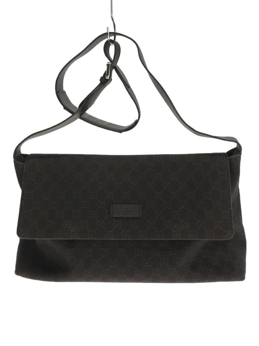 GUCCI◇ショルダーバッグ_GGデニム/デニム/BLK/総柄 GUCCI◇ショルダーバッグ_GGデニム/デニム/BLK/総柄
