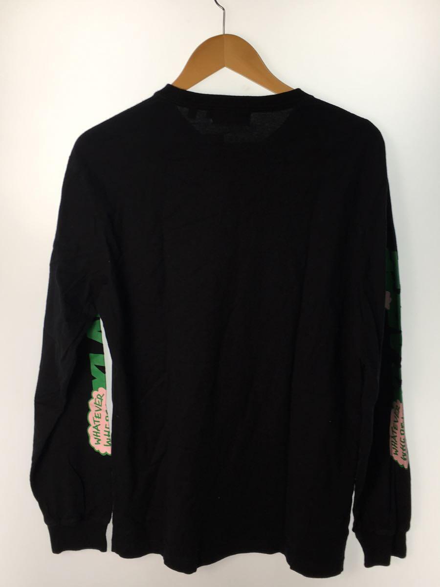 X-LARGE◆L/S TEE WHATEVER/長袖Tシャツ/M/コットン/ブラック/01193134_画像2