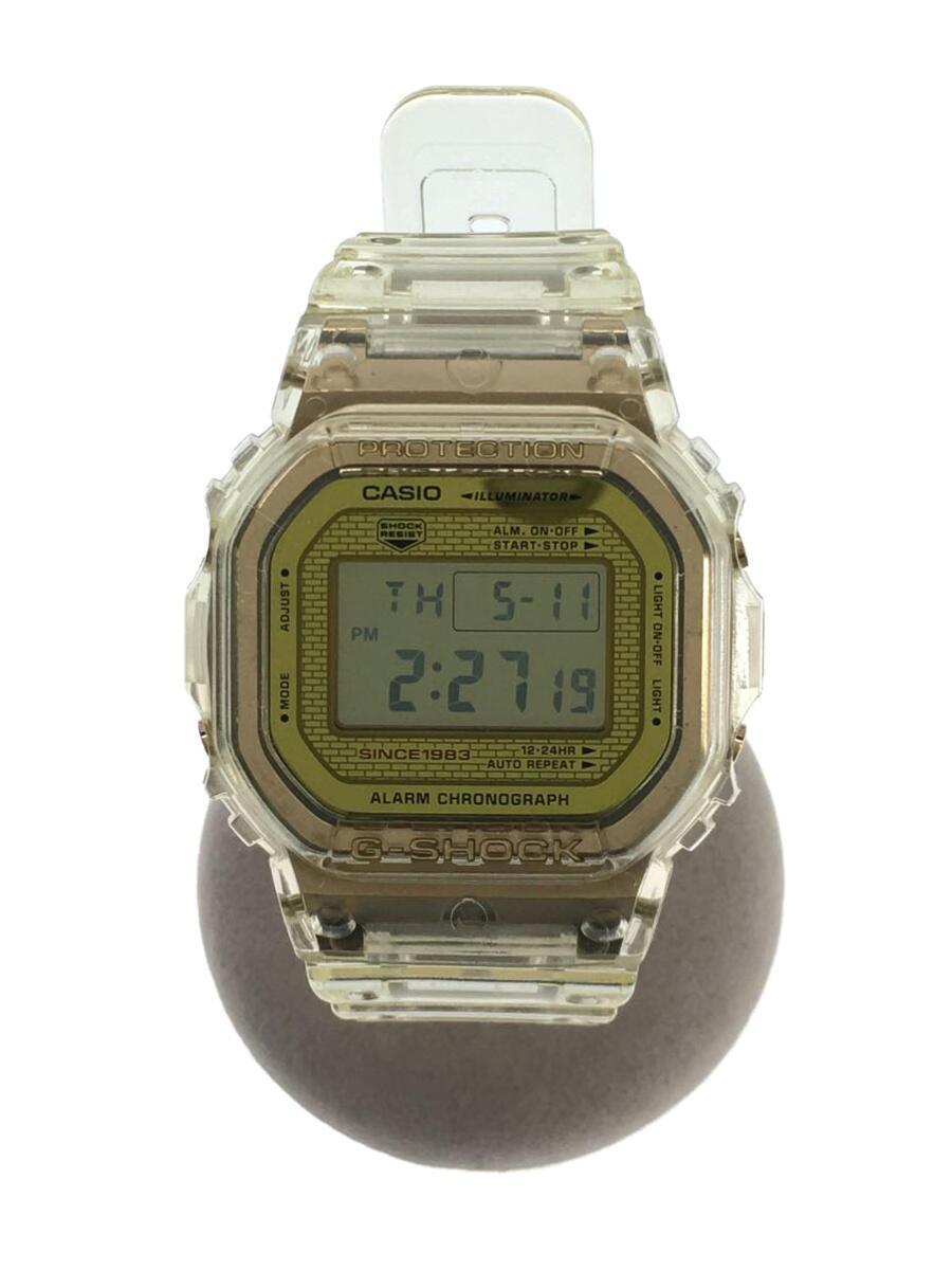 CASIO◆クォーツ腕時計・G-SHOCK/35周年記念モデル/GLACIER GOLD/デジタル/ラバー