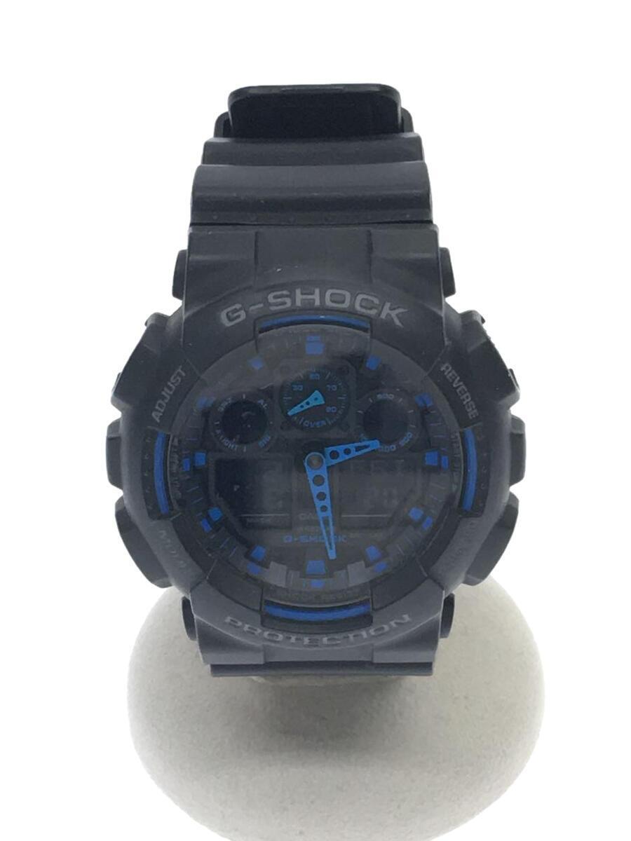 CASIO◇ソーラー腕時計_G-SHOCK/デジアナ/ナイロン/BLK/BLK-