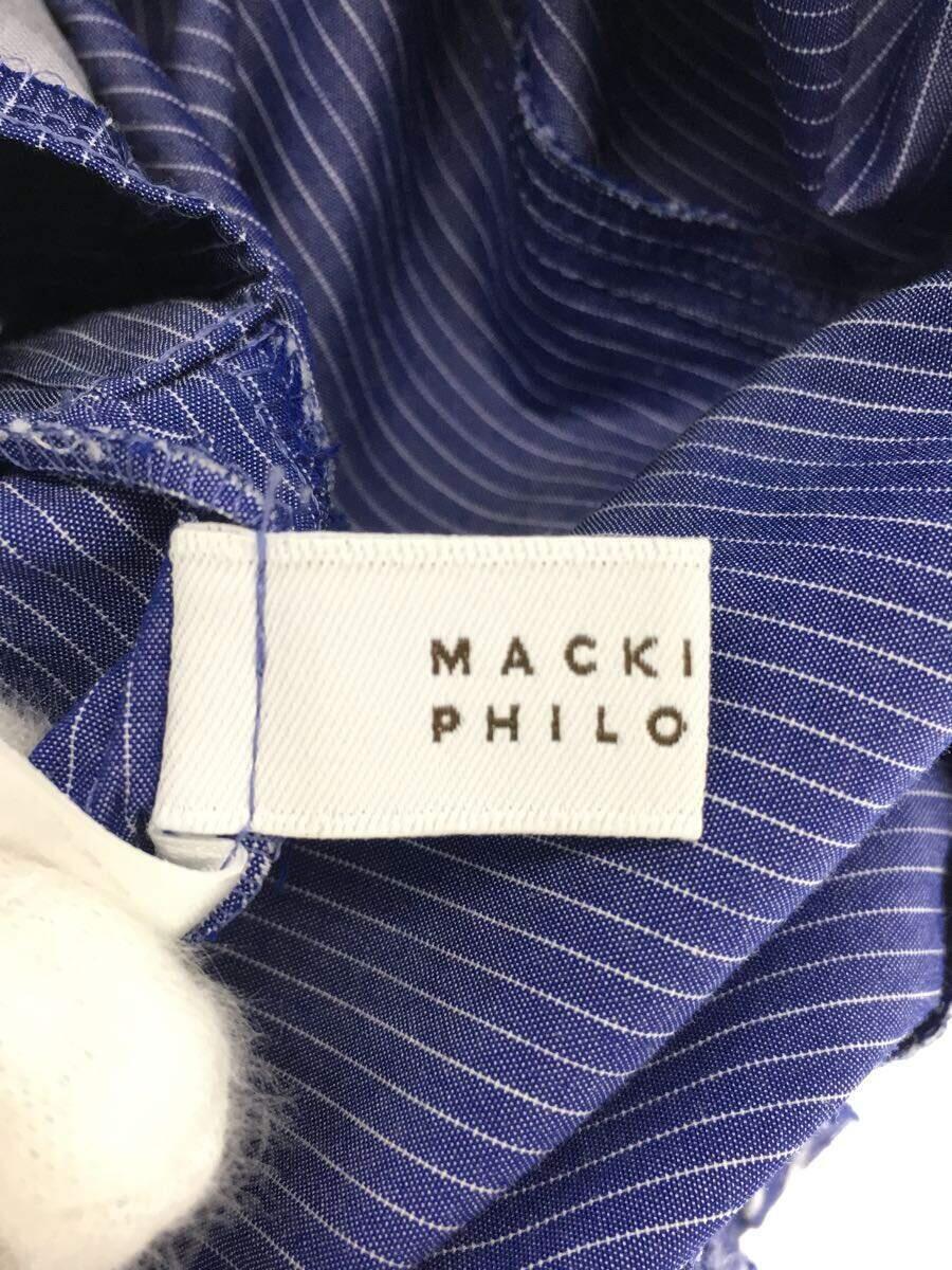 MACKINTOSH PHILOSOPHY◆ノースリーブワンピース/38/コットン/ブルー/ストライプ_画像3