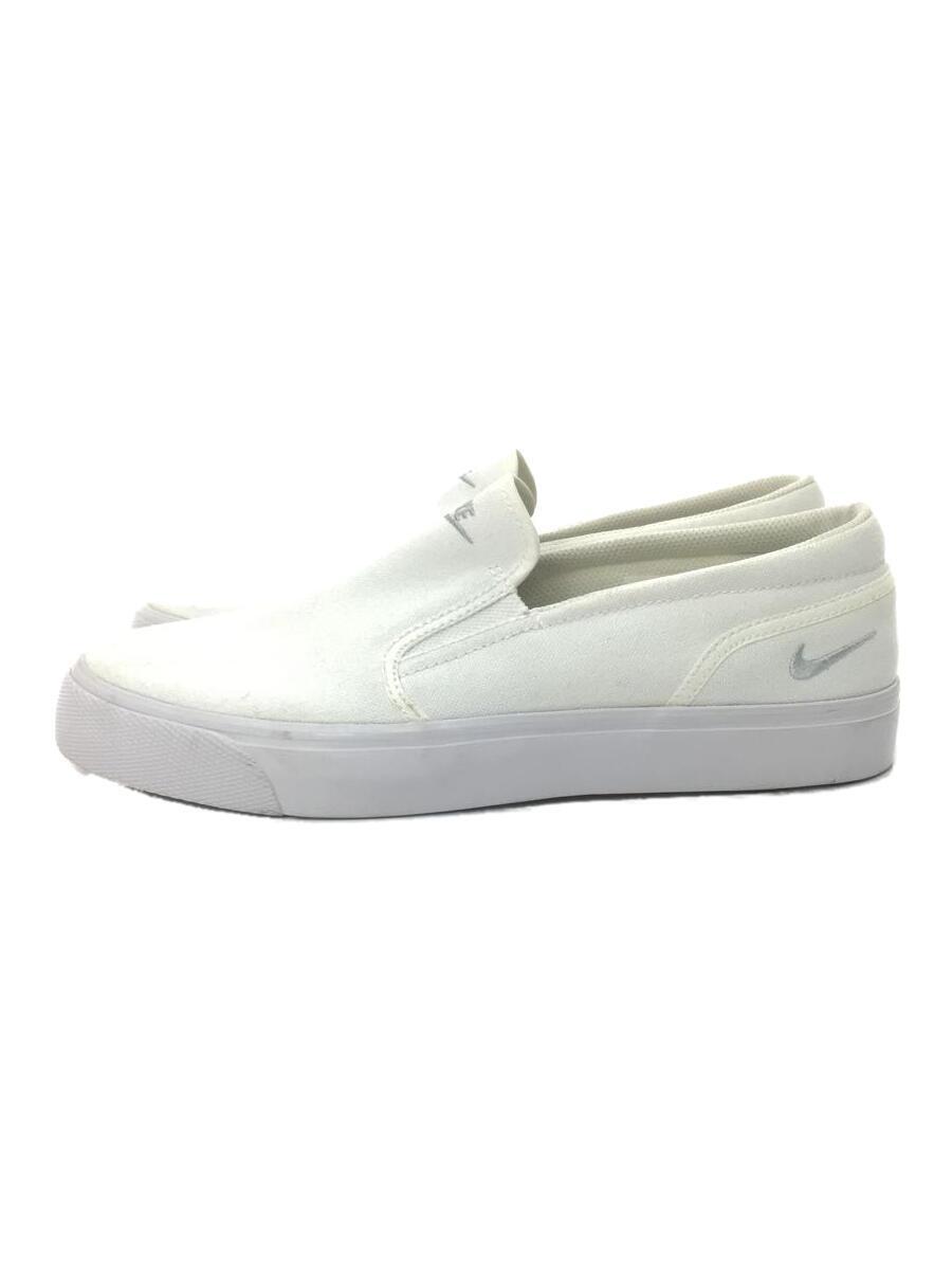 NIKE◆WMNS TOKI SLIP CANVAS/ウィメンズトキスリップキャンバス/ホワイト/724770-100/26_画像1