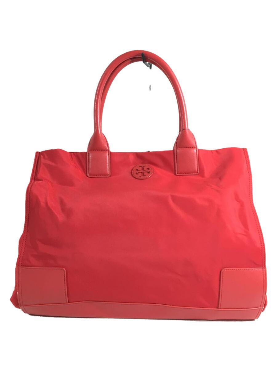 TORY BURCH◆トートバッグ/ナイロン/RED/無地