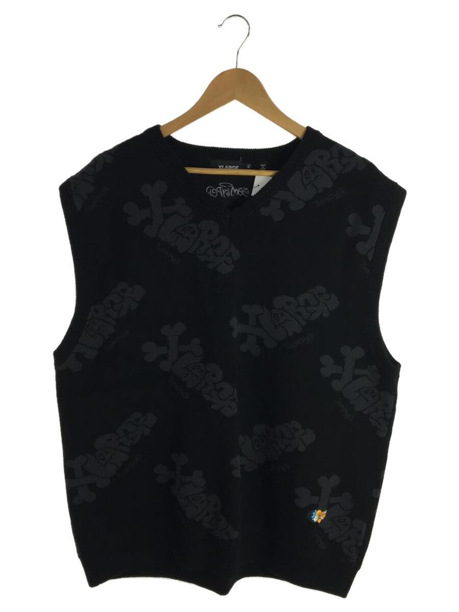 X-LARGE◆ニットベスト/×SAM BY PEN KNIT VEST/XL/コットン/SLV/総柄/101223021012