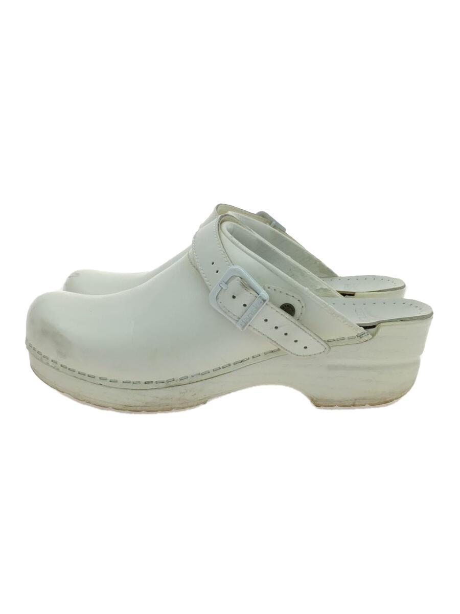 DANSKO◆サボサンダル/イングリッド/38/WHT/レザー/238780202