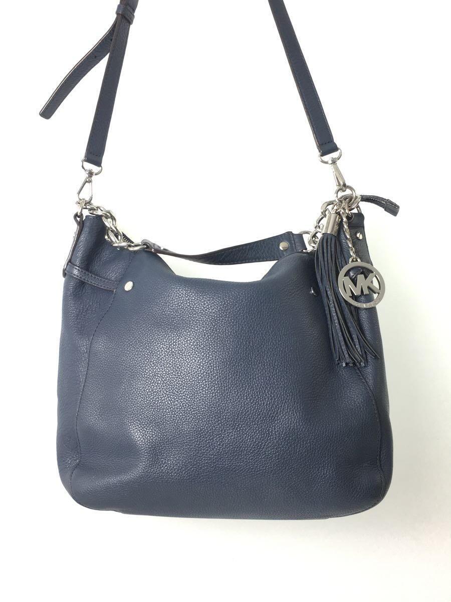 MICHAEL KORS◆ショルダーバッグ/レザー/NVY/無地_画像3