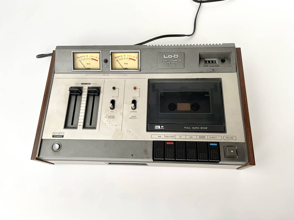 通電 HITACHI Lo-D D-2320 日立 カセットデッキ 当時物 現状品 ジャンク ローディー STEREO CASSETTE TAPE DECK_画像9