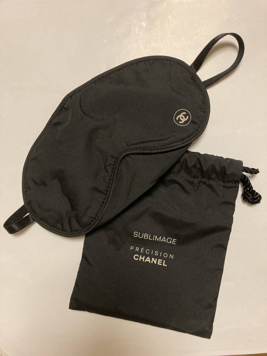 CHANEL アイマスク ポーチ ケース シャネル かわいい 睡眠 デザイン おしゃれ デザイナーズ ブランド 巾着袋 収納袋 黒 ブラックの画像1