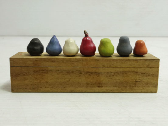 時代物 豆人形 ◇ 七福神 達磨 ミニチュア 高さ約1.5～2.2cm 陶器 木製 アンティーク ◇ 希少 管41447