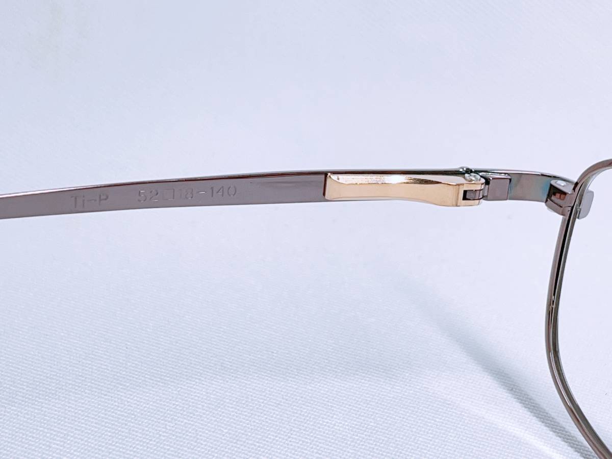 7B3 メガネ メガネフレーム 眼鏡 JAGUAR ジャガー ブランド ニッケルフリー チタン 軽量 16ｇ フルリム 金属 メンズ 男性 女性 シンプル 茶_画像6