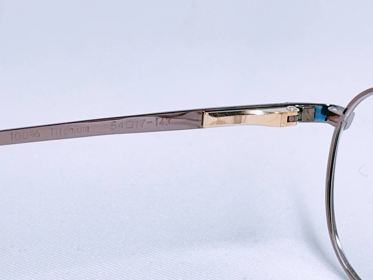 B-20 メガネ メガネフレーム 眼鏡 RONSON ロンソン ブランド チタン 軽量 17g フルリム 金属 メンズ 男性 女性 レディース シンプル 茶色_画像6