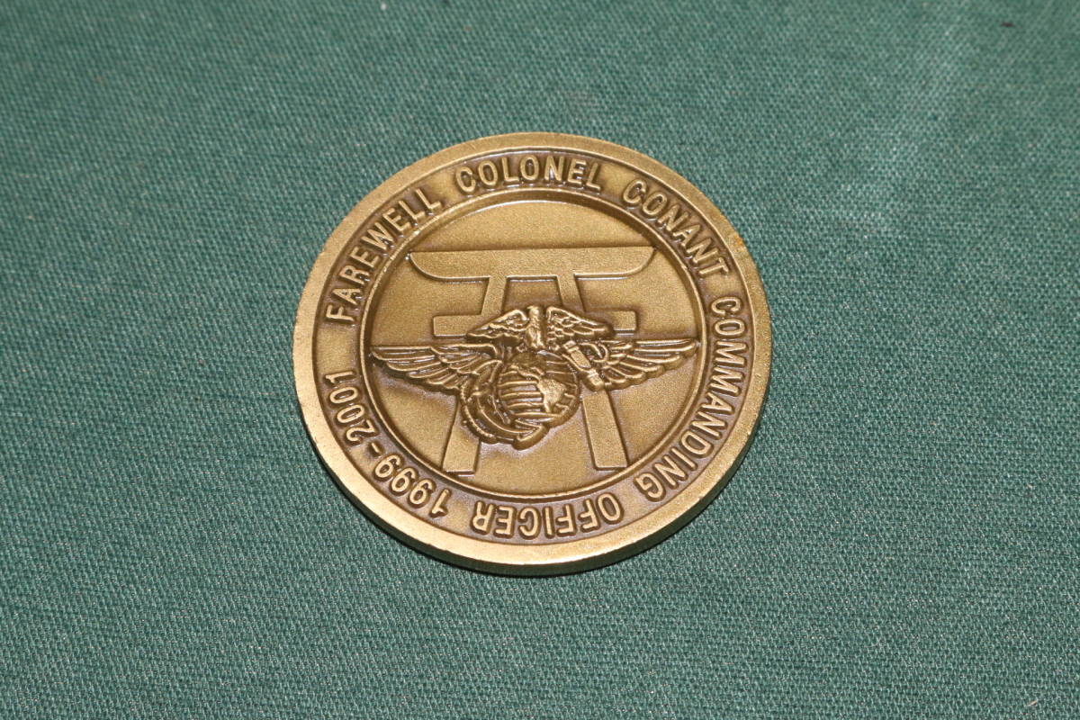 米軍放出品 june 1st 2001 marine aircraft group 36 49th anniversary coin コイン 中古_画像2