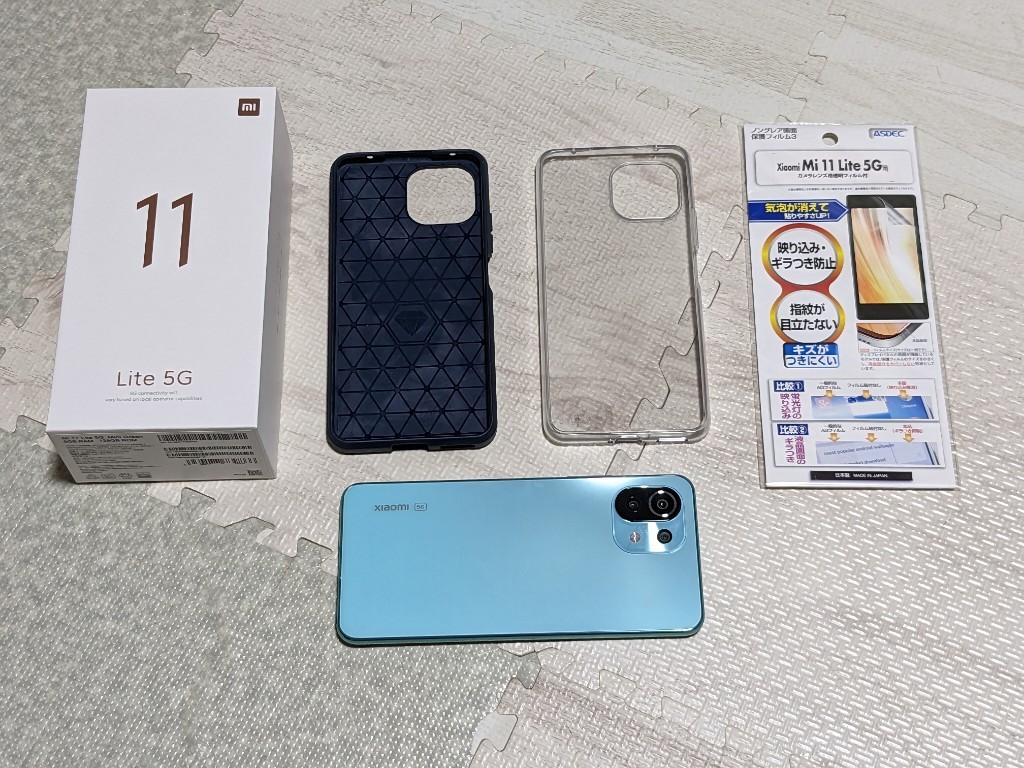 Xiaomi Mi 11 Lite 5G ミントグリーン、液晶割れ&ヒビ、ジャンク品