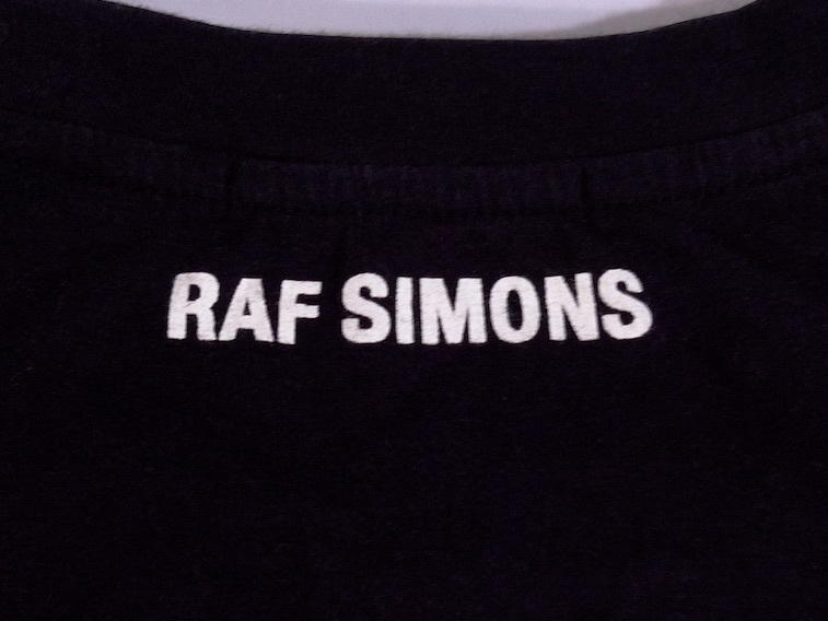 超希少 RAF SIMONS 初期/限定 フルロゴ 無地ストレッチ Tシャツ
