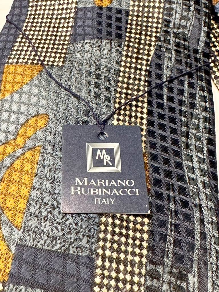 (送料無料)新品未使用品 MARIANO RUBINACCI ITALI マリアーノ・ルビナッチ シルク100%メンズ ネクタイ ☆サイズ 約9.8㎝×148㎝_画像3