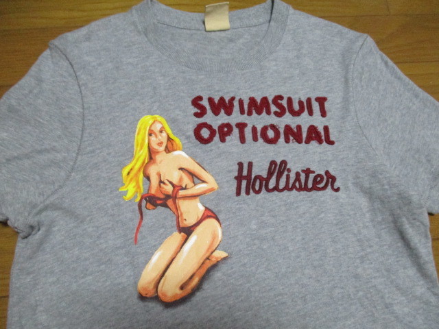 即決あり！　HOLLISTER　ピンナップガール　Tシャツ　Sサイズ　グレー　ガール柄　SWIMSUIT　OPTIONAL_画像1