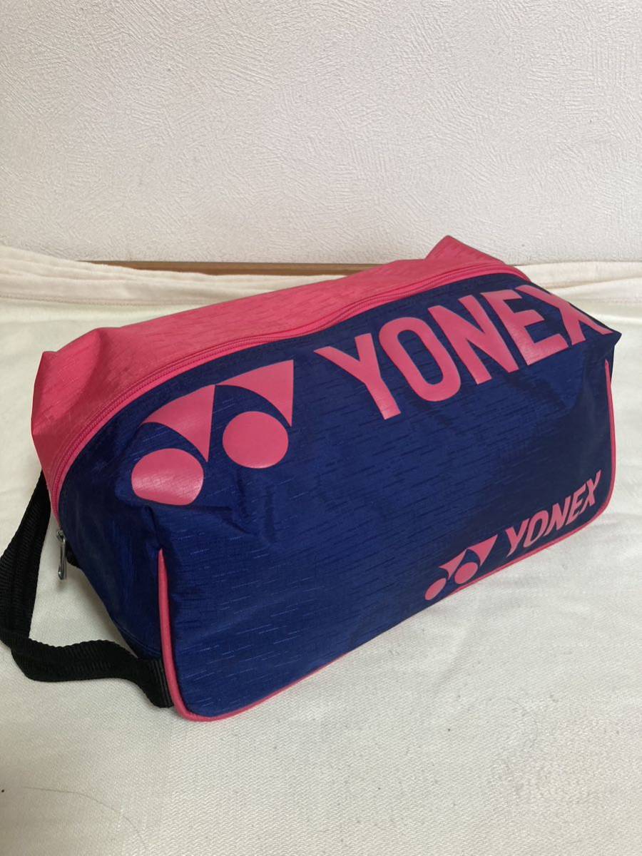 【美品】最終特割 YONEX ヨネックス シューズケース ピンク/紺 シューズバッグ お洒落 使える 激安！_画像1