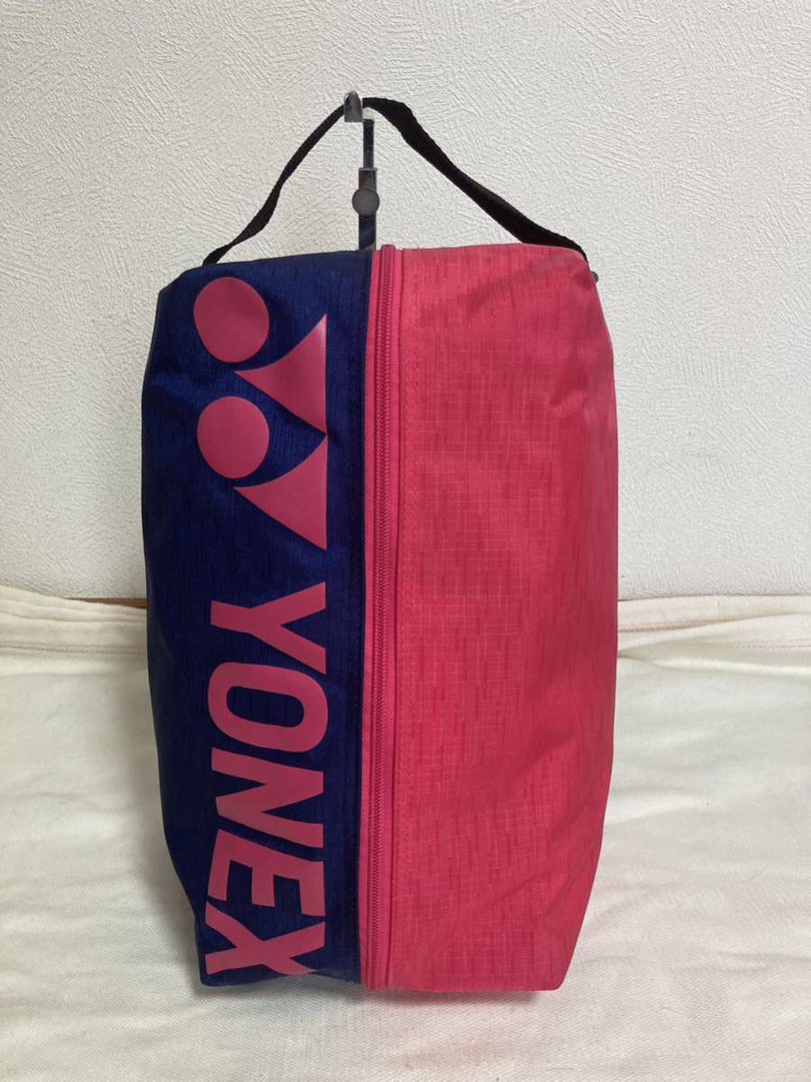 【美品】最終特割 YONEX ヨネックス シューズケース ピンク/紺 シューズバッグ お洒落 使える 激安！_画像2