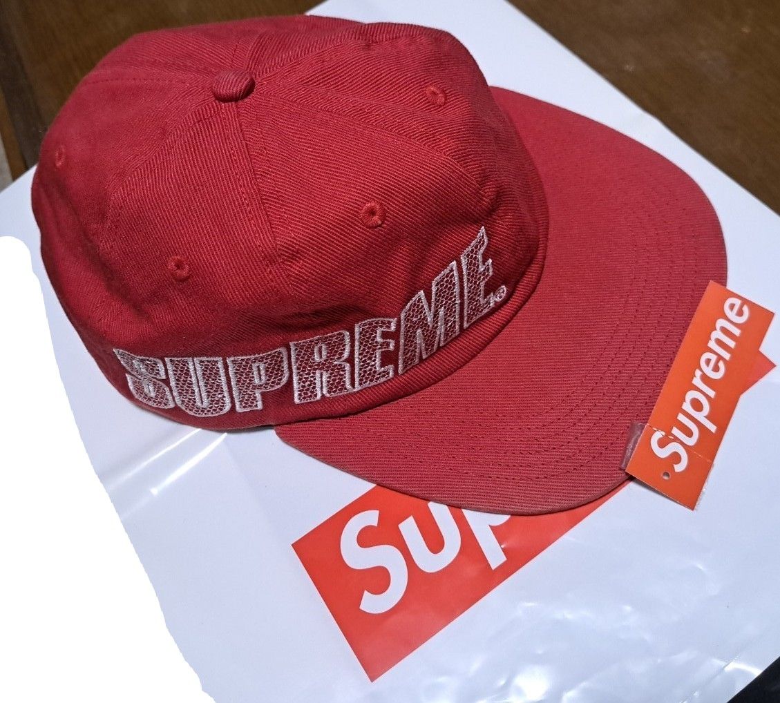 Supreme Side Banner Logo 6-panel Cap FW16 RED 刺繍 新品未 Supreme Side Banner Logo 6-panel Cap FW16 RED 刺繍 新品未