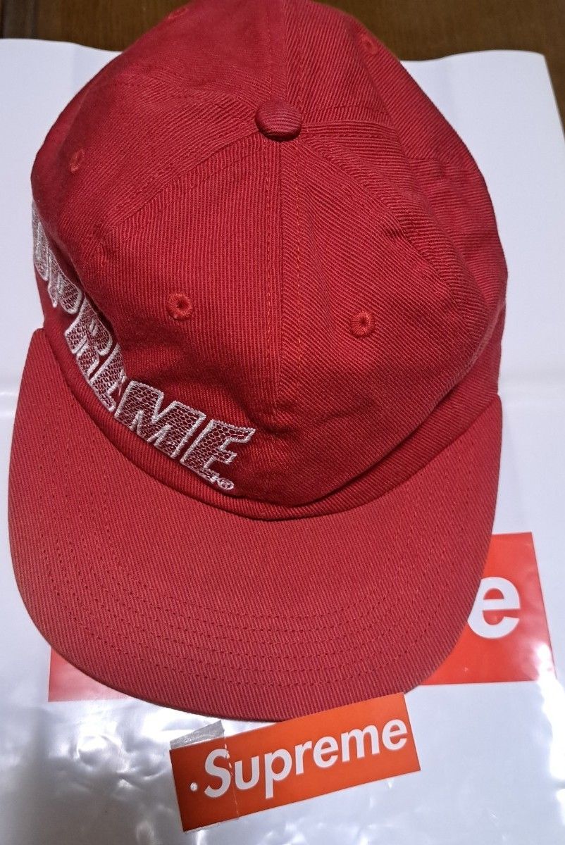 Supreme Side Banner Logo 6-panel Cap FW16 RED 刺繍 新品未 Supreme Side Banner Logo 6-panel Cap FW16 RED 刺繍 新品未