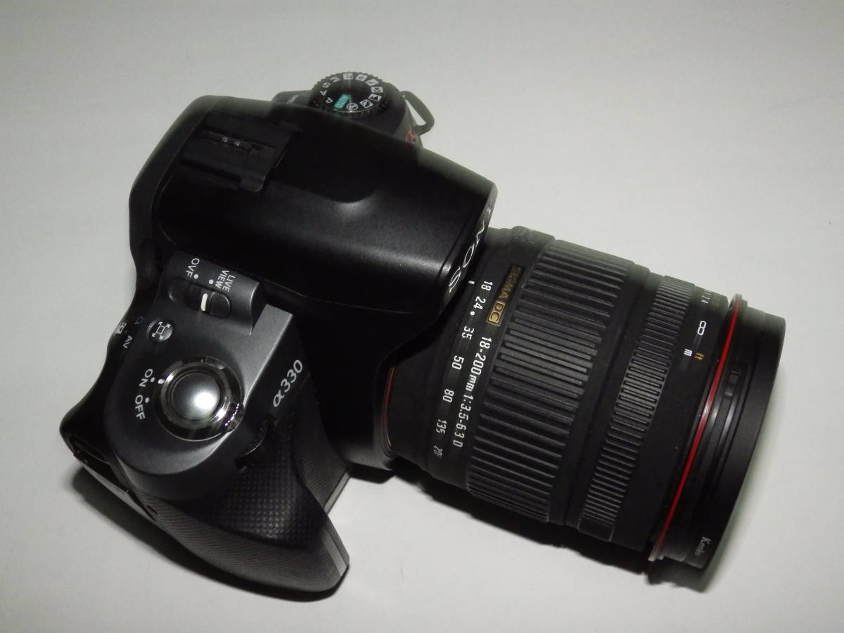 ■中古美品 デジタル一眼レフ ソニーα330 黒◆SONY DSLR-A330◆レンズシグマ18-200mm◆スマートテレコン◆チルト液晶◆動作確認済■_画像3