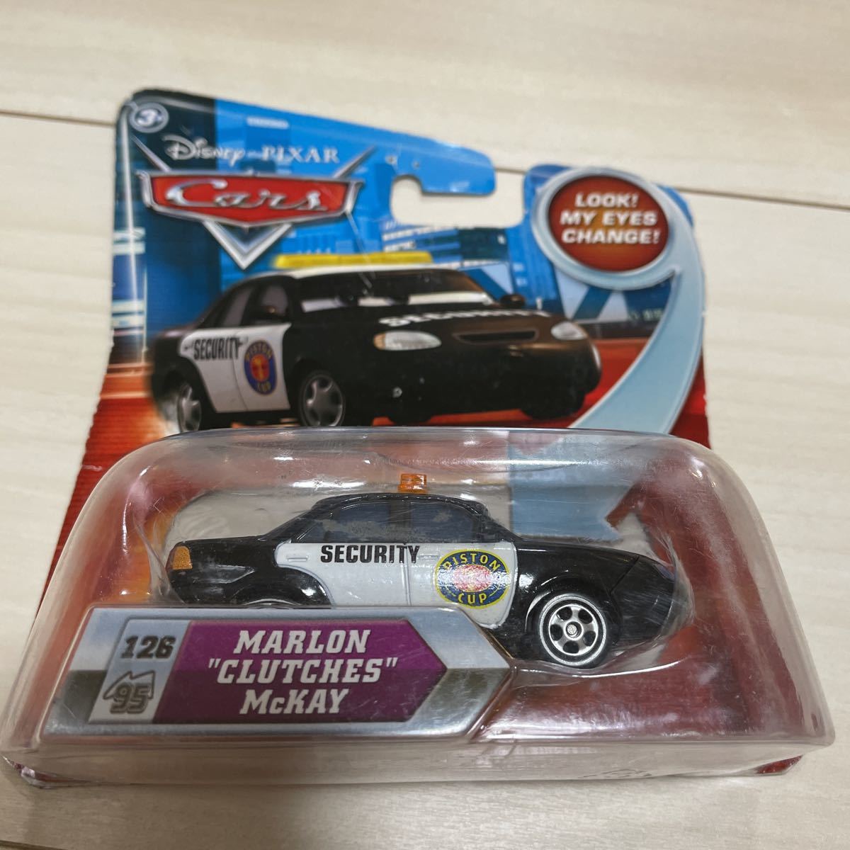 マテル カーズ マーロンクラッチマッキー　セキュリティカー　MATTEL CARS look my eyes MARLON CLUTCHES McKEY ミニカー ルック　動く目_画像1