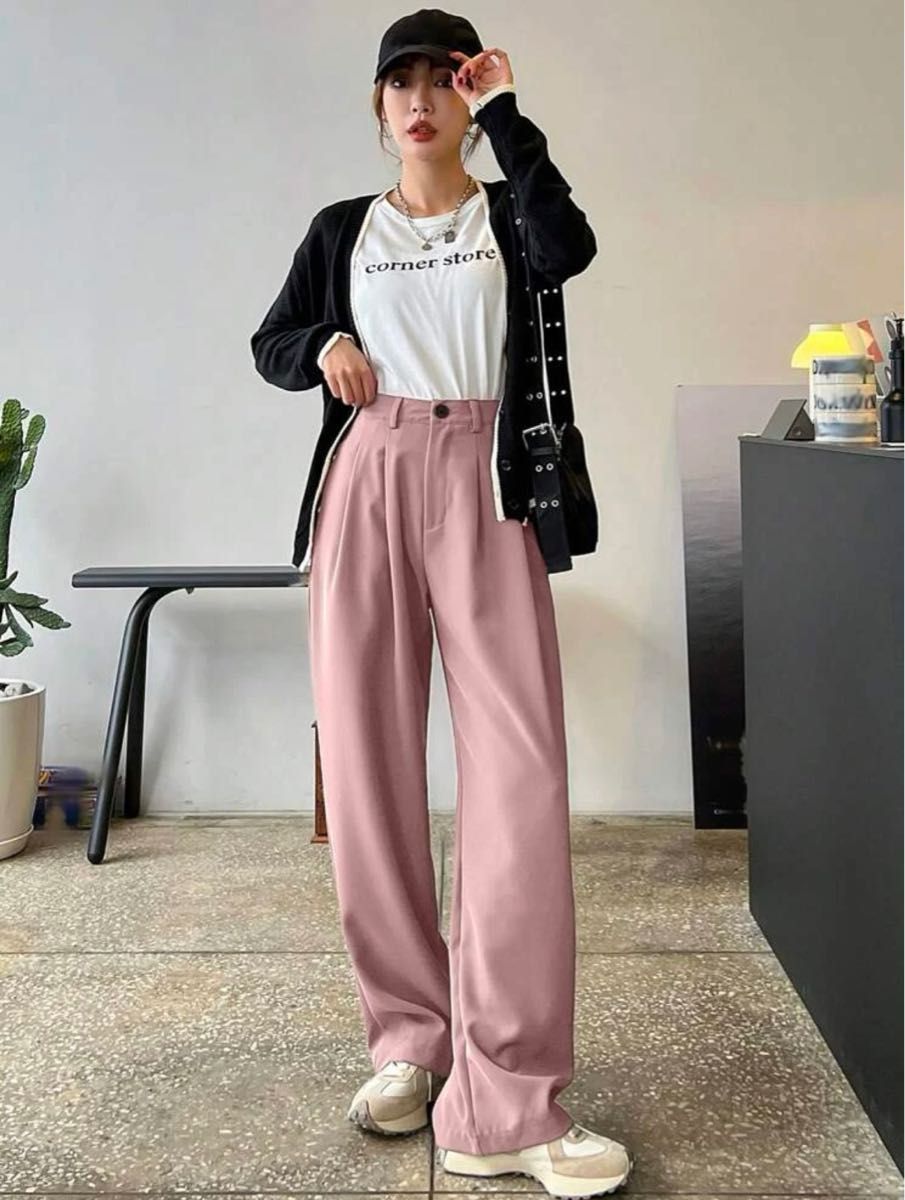 気質アップ】 SHEIN DAZY ハイウェスト ひだ ディティール パンツ