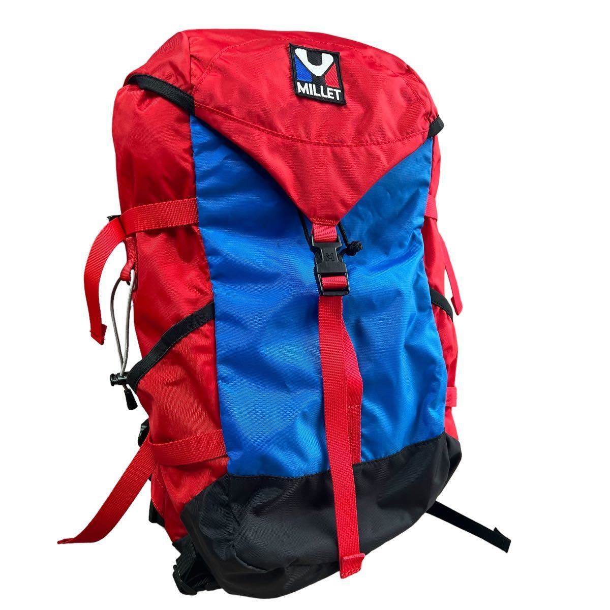 即決 MILLET 美品 バックパック ミレー リュック レッド ブルー 登山