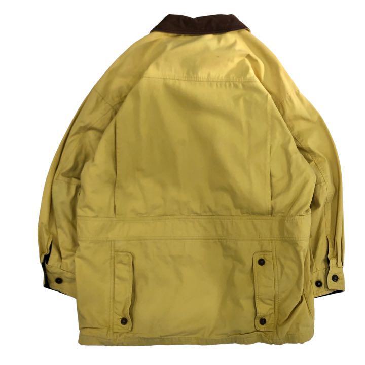 【XL】USA 古着 TIMBERLAND ティンバーランド ハンティングジャケット HUNTING JACKET 襟レザー カバーオール イエロー_画像5