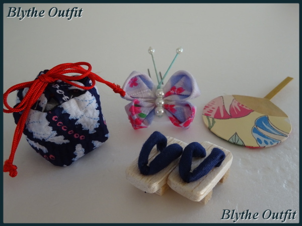 ♪Blythe * Blythe服裝♪浴衣（Shibori）套裝⑨！    原文:♪Blythe＊ブライスアウトフィット♪浴衣（しぼり）セット⑨！