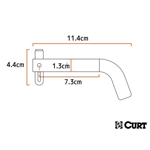 CURT 正規品 スウィベルヒッチピン 1.25インチ角 ステンレス製 メーカー保証付_画像7