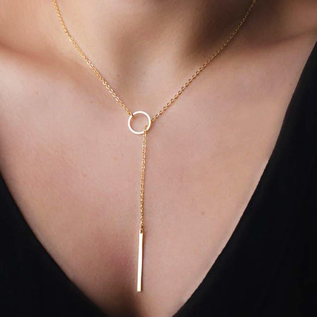 * lady's simple necklace * Circle necklace lady's accessory gold a7