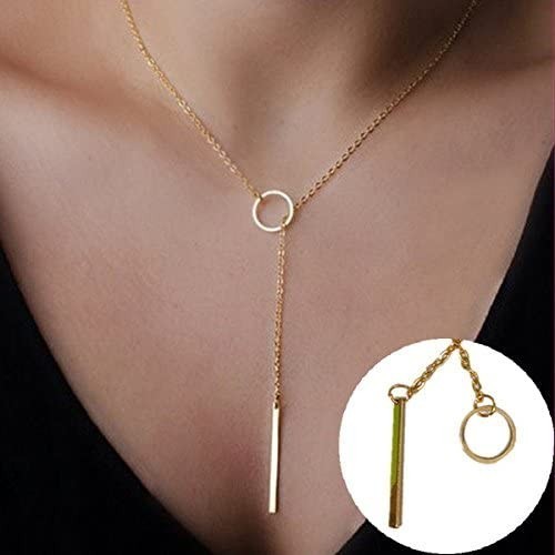 * lady's simple necklace * Circle necklace lady's accessory gold a7
