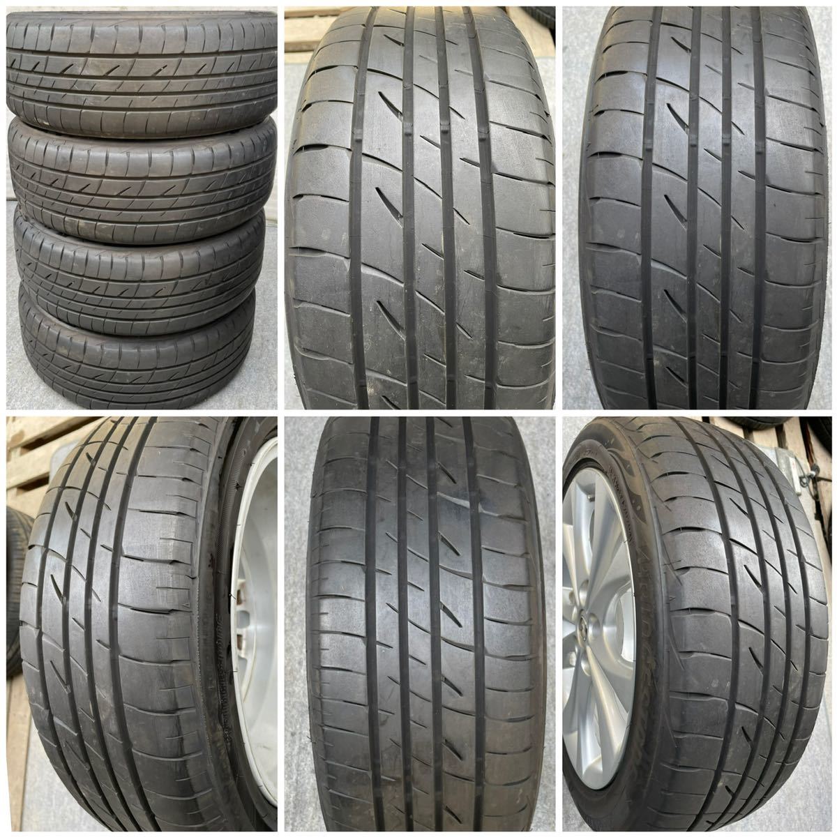 20年式バリ溝。MAZDAマツダ アクセラ 純正 17インチ×7J＋52.5 PCD114.3 5穴 BRIDGESTONE/PLAYZ PX2 205/50R17ラジアルタイヤ付き4本。の画像6