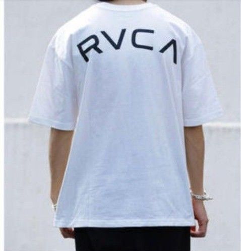 美品 ルーカ RVCA バックアーチロゴ TEE ss ホワイト L ビッグTEE 人気