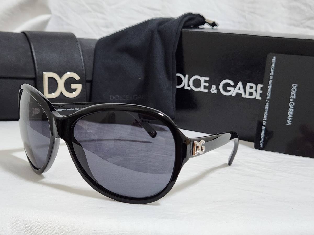 本店は フルフレームサングラス DGロゴ DOLCE&GABBANA 正規美レア 黒