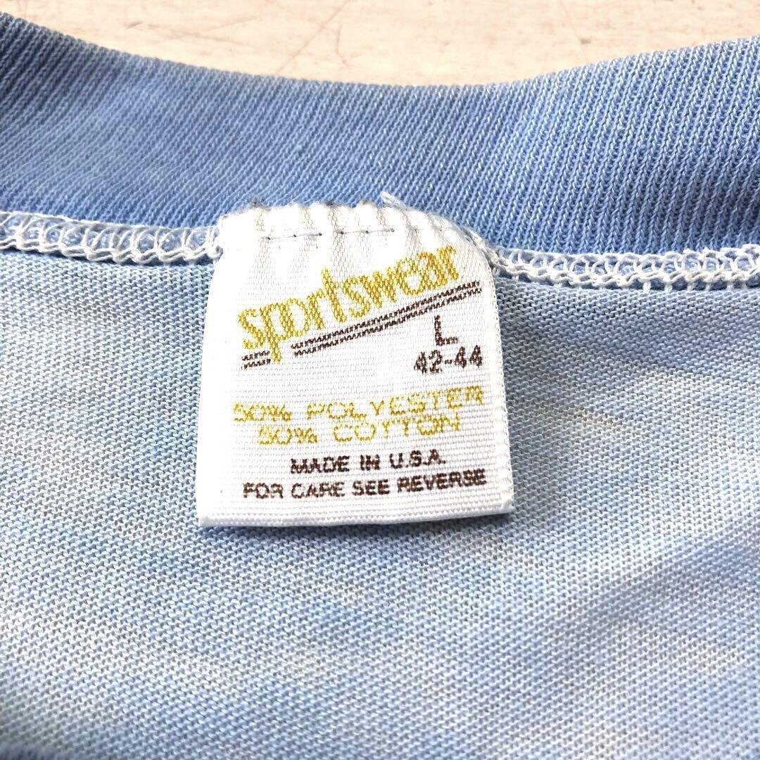 L 良品 USA製 s s 水色 エロT グラフィック アートTシャツ希少 レア オールド ビンテージ アメリカ US 古着 年代  年代 手 SEX