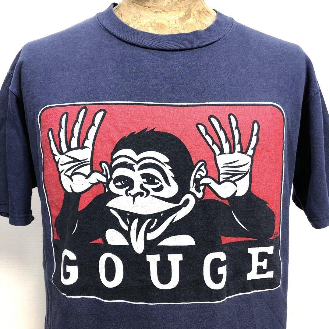 希少 90s USA製 GOUGE グウジ Tシャツ オールドスケート アメリカ ナス紺 古着 ビンテージ オールド スケーター スケボー スケートボード 希少 90s USA製 GOUGE グウジ Tシャツ オールドスケート アメリカ ナス紺 古着 ビンテージ オールド スケーター スケボー スケートボード