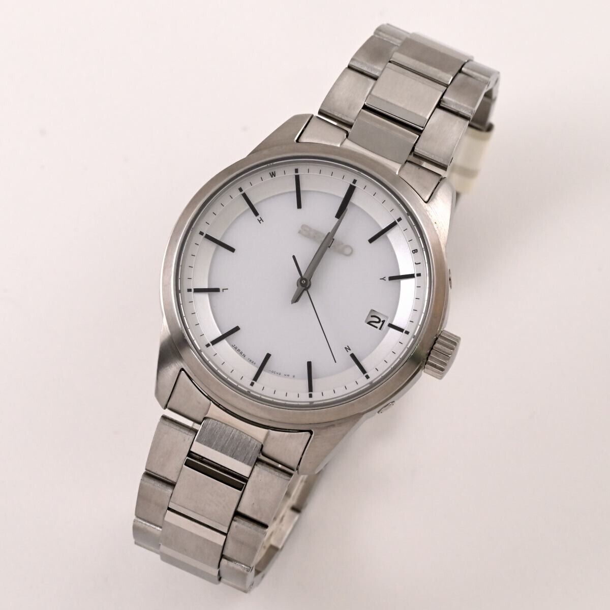 本物保証! 【SEIKO】セイコー SBTM251 Analog SOLAR Radio Wave 39mm White Dial 10 BAR  Ref.7B24-0BR0 $N36-252 その他