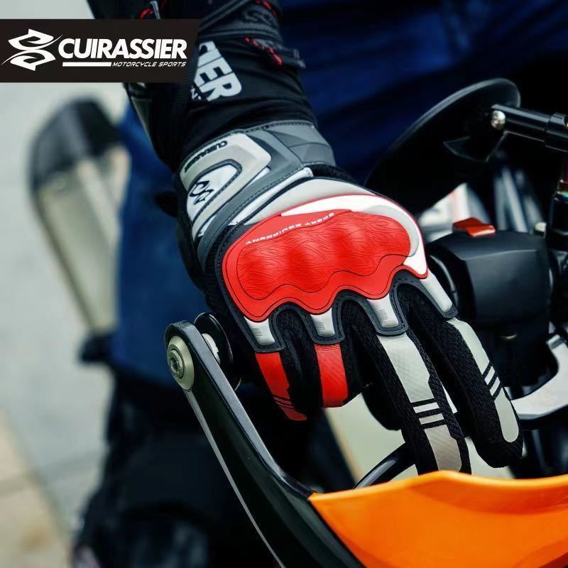 グローブ 手袋 メッシュ バイクグローブ スマホ操作 対応 高品質 大人気 新品 送料無料 赤黒 Lサイズ_画像6