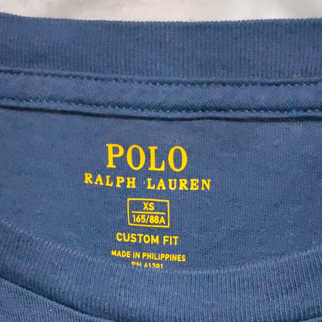 Polo Ralph Lauren ポロラルフローレン プリントTシャツ ネイビーxsブランド古着 Mサイズ程度
