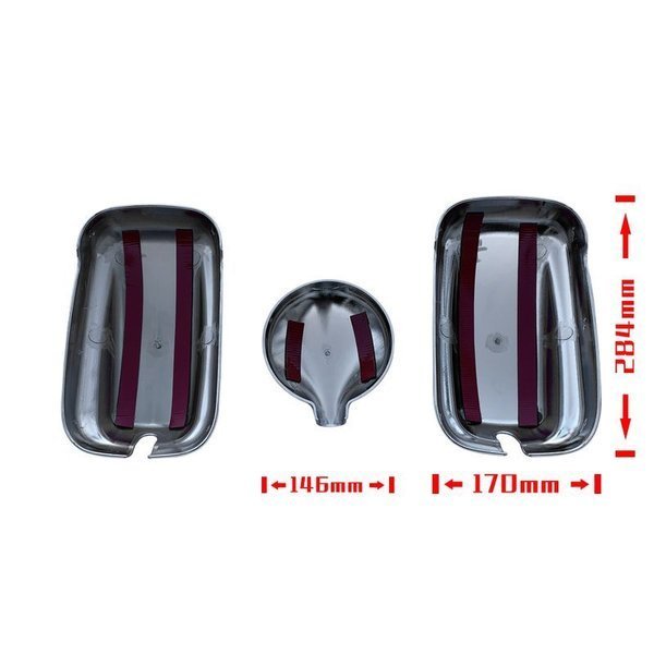  Canter plating mirror cover 3 point set standard wide 144φ Mitsubishi Fuso custom parts truck mirror JP-JT006