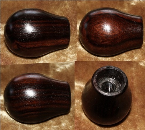 木製シフトノブ(材質：縞黒檀）10ｘ1.5mm（EGR-40.5D52.7L)_美しい天然の杢目をお楽しみ下さい。