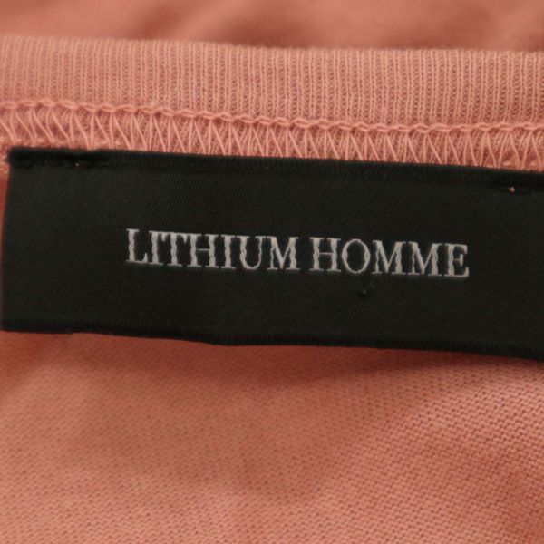 LITHIUM HOMME リチウムオム 春夏 プレオーガニックコットン★ 半袖 カットソー Tシャツ Sz.48　メンズ テラコッタ 日本製　C3T06586_7#D_画像5