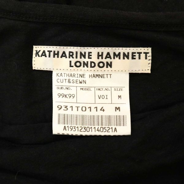 KATHARINE HAMNETT LONDON Katharine Hamnett весна лето DAZE принт * короткий рукав dore-p cut and sewn футболка Sz.M мужской чёрный C3T06533_7#D