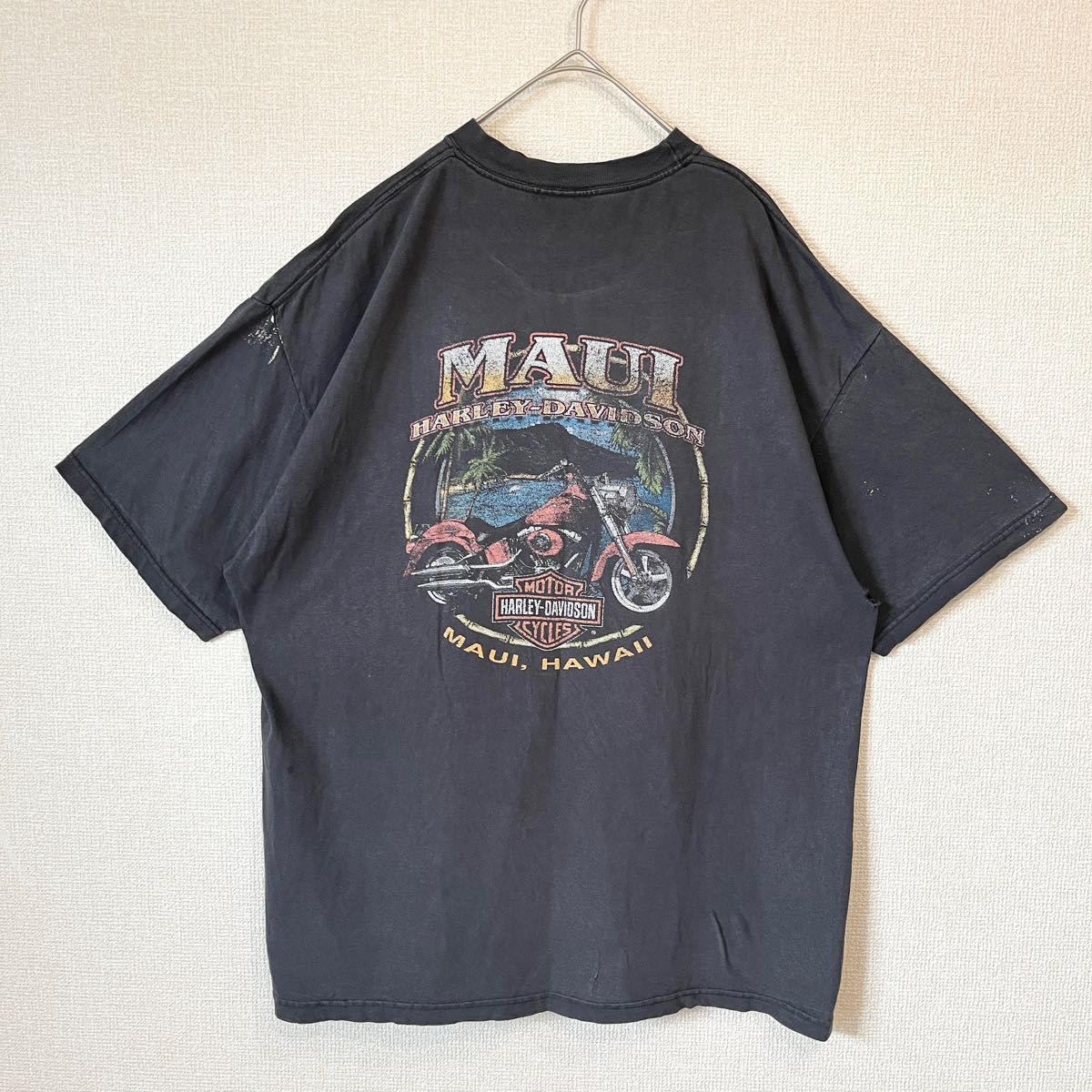 【90s】ハーレーダビッドソン　Tシャツ　半袖　ブラック　ハワイ　M〜L　USA HARLEY-DAVIDSON