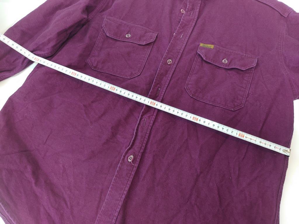 B60 woolrich ウールリッチ 長袖 シャツ ネルシャツ ワークシャツ 紫 系 赤紫 綺麗な色 XL_画像9